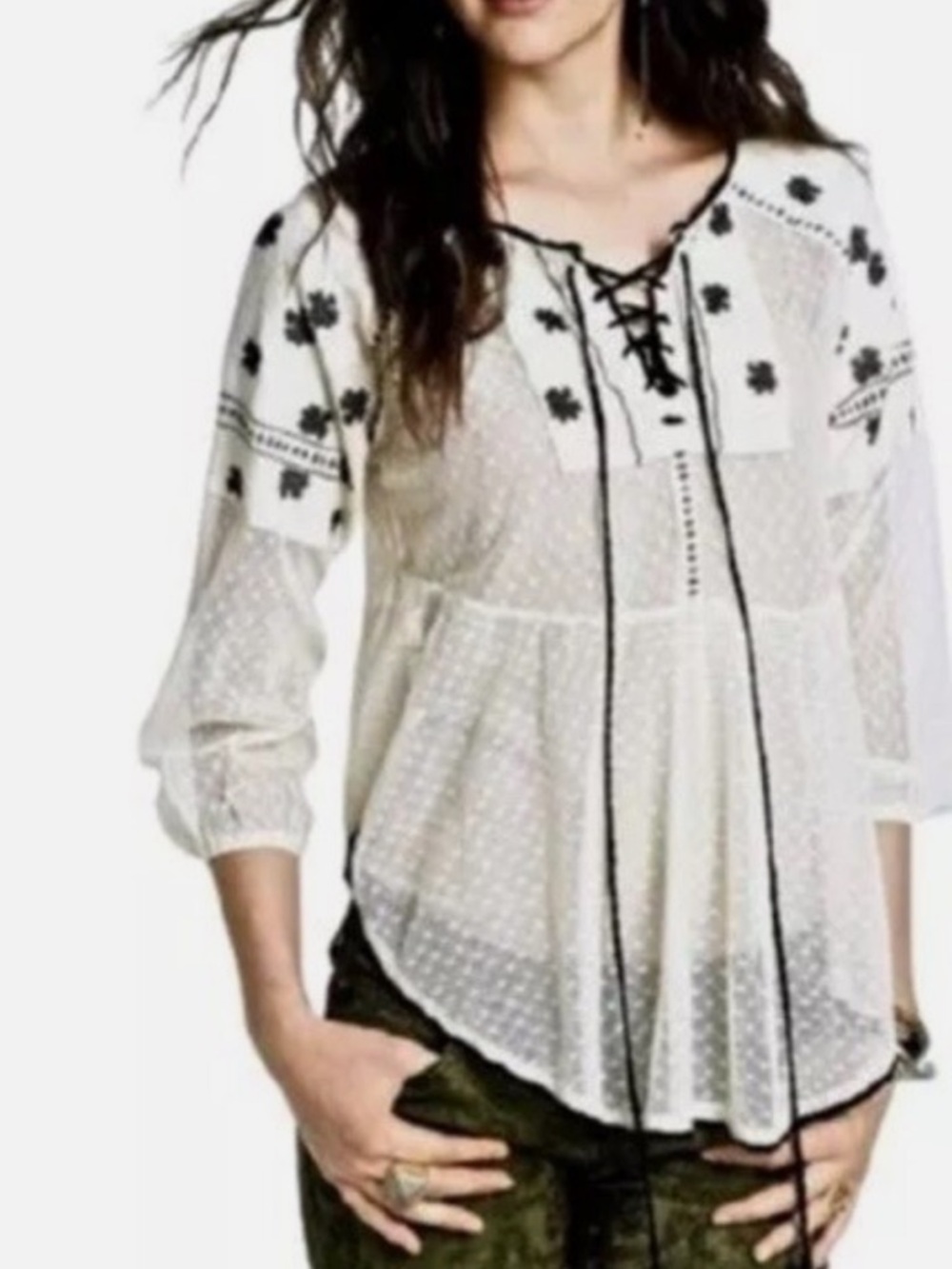 Free People Sheer Mesh Blouse